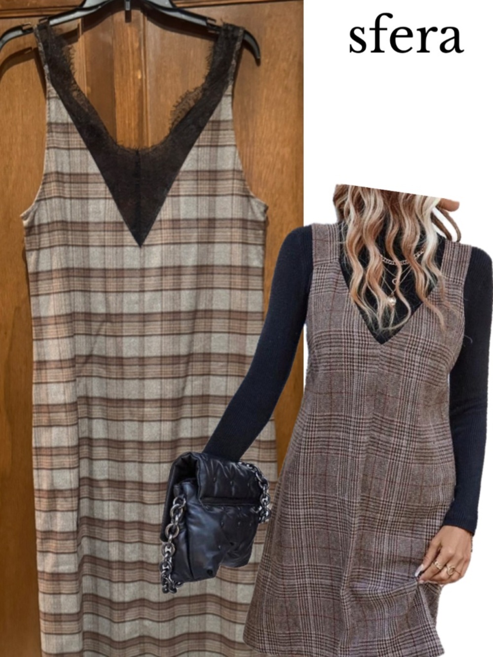 V neck squared dress Sfera